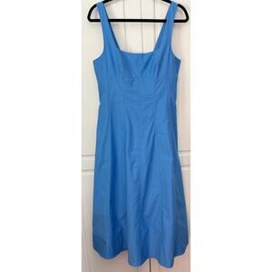 Banana Republic Natalie Midi Dress in Blue Sleeveless w/Square Neckline Size 8